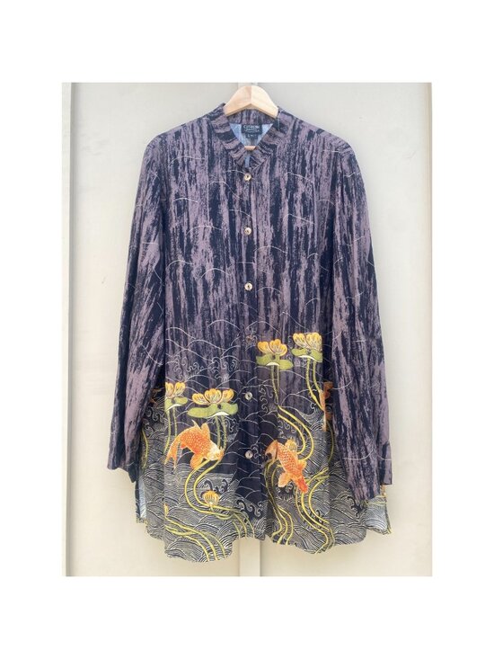 Citron Tops - Citron Santa Monica Tunic Top Long Sleeve Koi Fish
